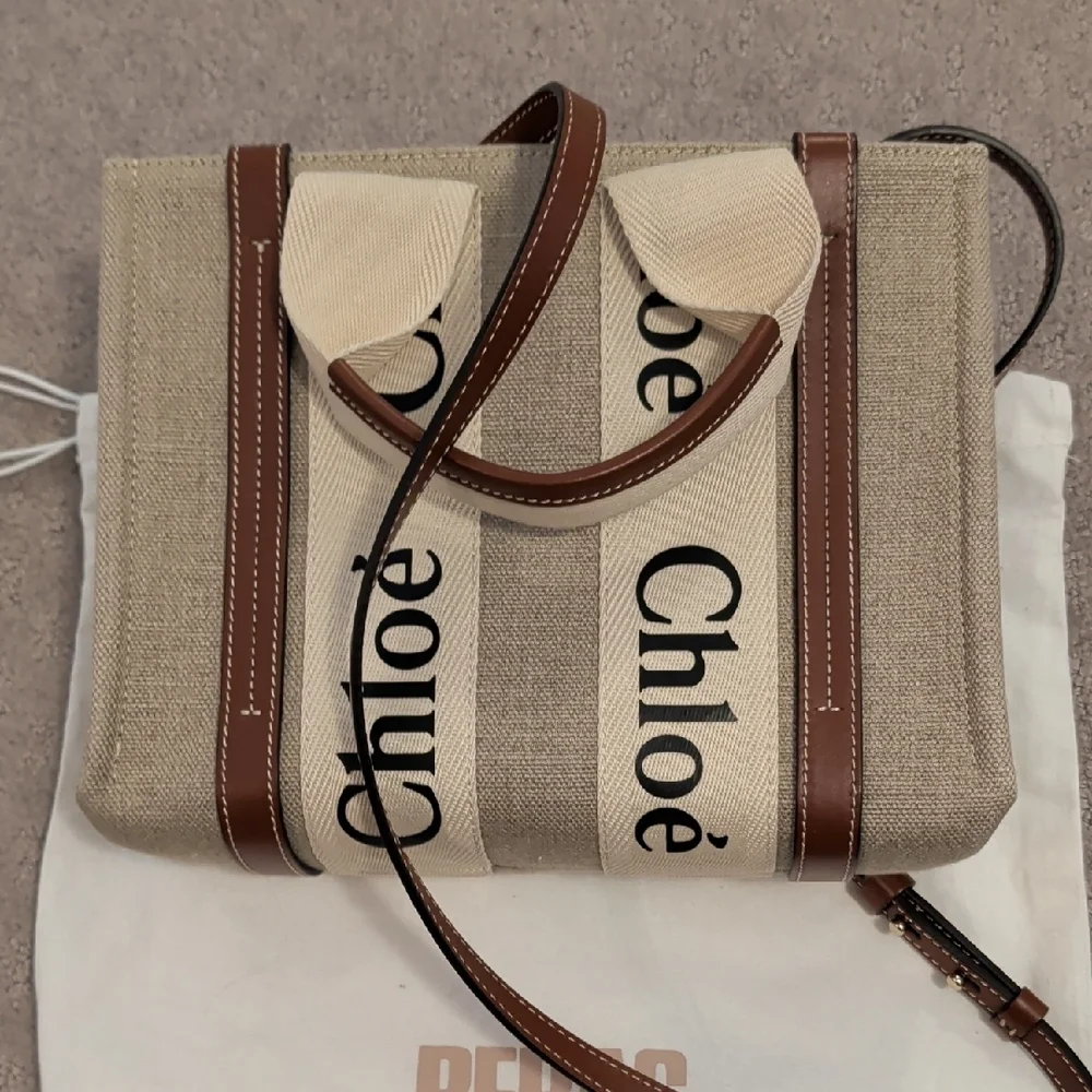 Chloé Beige and Brown Mini Woody Tote Bag - Picture 15 of 17